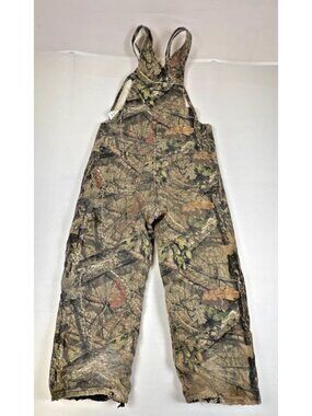 Carhartt Boys Size 10 Mossy Oak Camo Quilt Lined Bib Overalls Hunting Vietnam